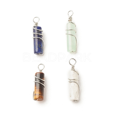 Natural Mixed Stone Pendants PALLOY-JF01570-1