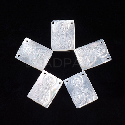 Natural White Shell Pendants X-SSHEL-D083-29B-1