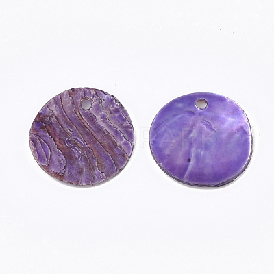 Spray Paint Natural Akoya Shell Pendants SHEL-S274-75C-04-1