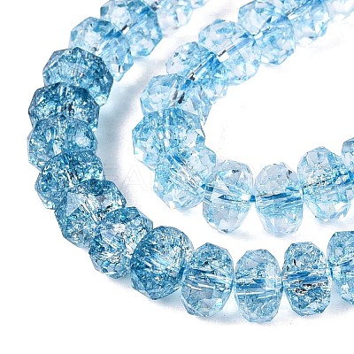 Crackle Transparent Glass Beads Strands GLAA-N068-03A-04-1
