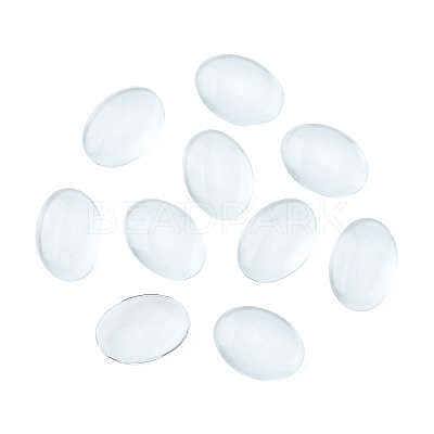 Transparent Oval Glass Cabochons X-GGLA-R022-18x13-1