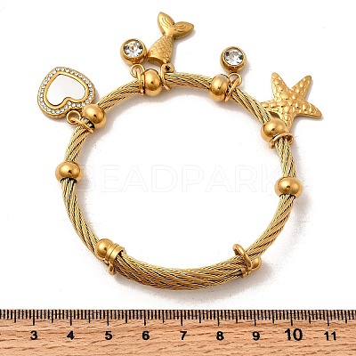 304 Stainless Steel Charm Bangles for Women BJEW-Z141-01G-1