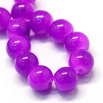 Baking Paint Imitation Jade Glass Round Bead Strands DGLA-Q021-10mm-27-1