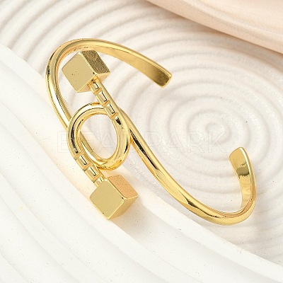 Brass Cuff Bangles for Women BJEW-F513-07G-1