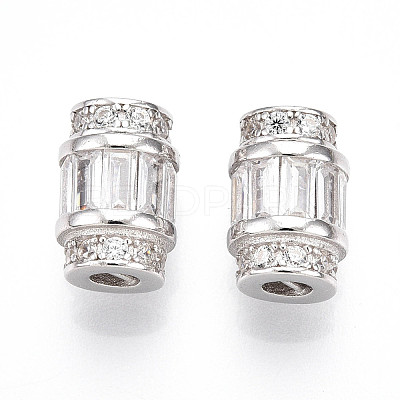 925 Sterling Silver Clear Cubic Zirconia European Clasps STER-T007-144P-1