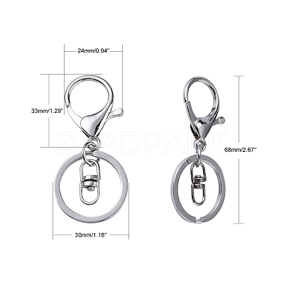 Iron Alloy Lobster Claw Clasp Keychain KEYC-D016-P-1