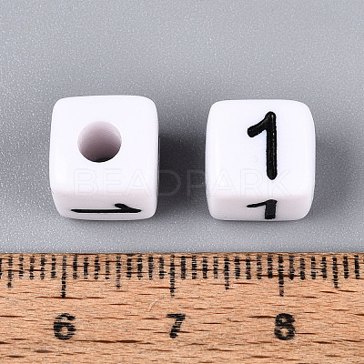 Opaque Acrylic European Large Hole Beads SACR-N020-01B-02-1
