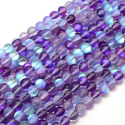 Synthetic Moonstone Beads Strands G-F142-8mm-11-1