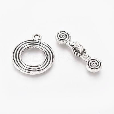 Tibetan Style Alloy Toggle Clasps TIBE-L003-015AS-1
