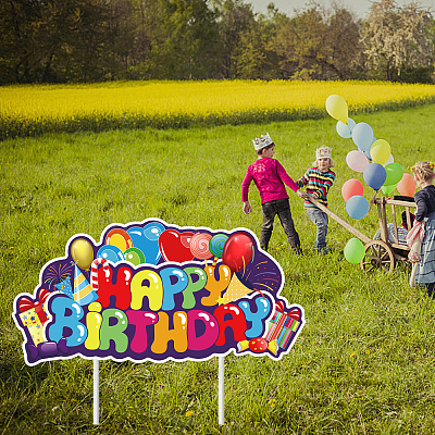 Plastic Yard Signs Display Decorations DIY-WH0248-014-1