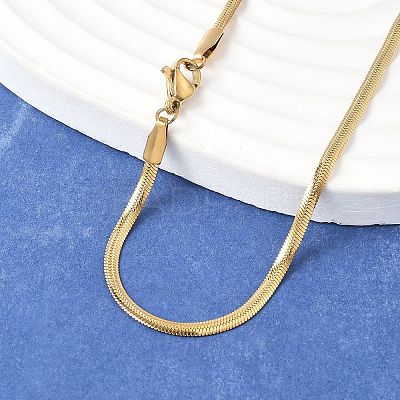 Ion Plating(IP) 304 Stainless Steel Snake Chains Necklaces NJEW-O058-25G-1