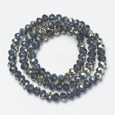 Electroplate Glass Beads Strands EGLA-A034-T4mm-K10-1