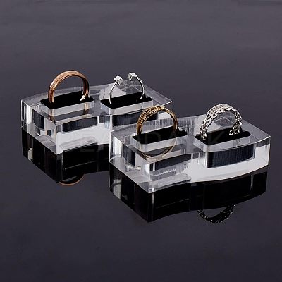 Acrylic with Flannelette Ring Displays RDIS-WH0006-04-1
