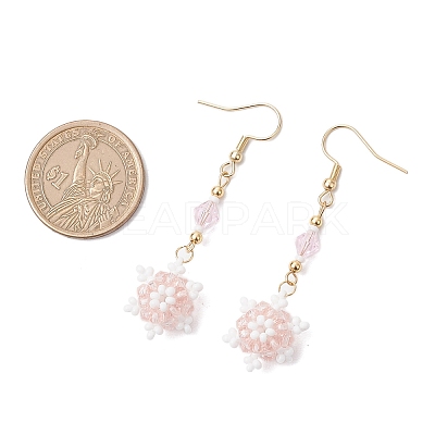 Glass Seed Beads Dnagle Earrings EJEW-MZ00501-02-1