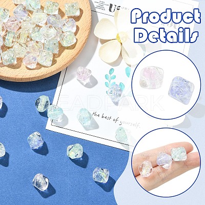 20Pcs 5 Colors Handmade Foil Glass Beads FOIL-YW0001-06-1