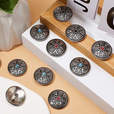 12 Sets 3 Colors Zinc Alloy Decorative Rivets BUTT-GF0001-21-1