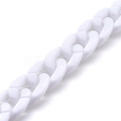 Handmade Opaque Acrylic Curb Chains AJEW-JB00564-11-1