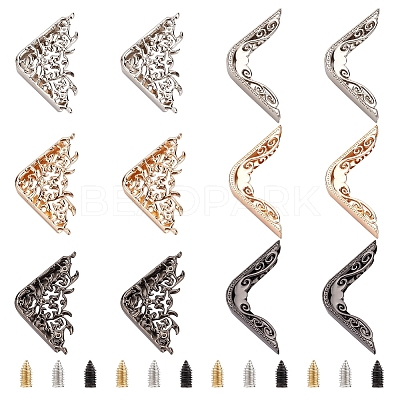 12Pcs 6 Style Alloy Bag Decorate Corners Protector FIND-WR0005-91-1