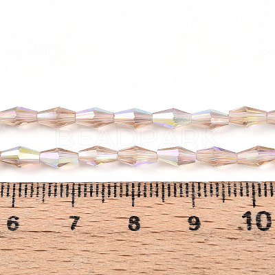 Transparent Electroplate Glass Beads Strands GLAA-K064-05A-01E-1