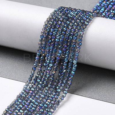 Electroplate Transparent Glass Beads Strands GLAA-H021-01B-FR05-1