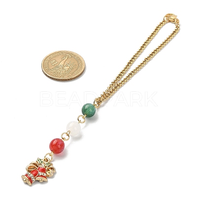 Christmas Alloy Enamel Pendant Decorations HJEW-JM01153-1