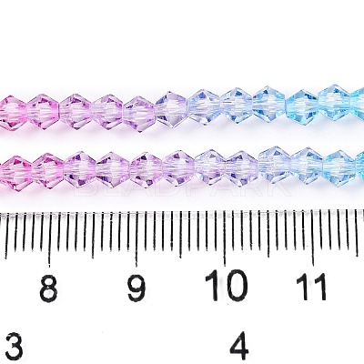 Gradient Color Baking Paint Glass Bead Strands X-DGLA-A039-T2mm-A06-1