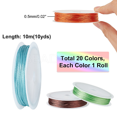 20 Rolls 20 Colors Polyester Round Thread OCOR-PH0002-64A-1