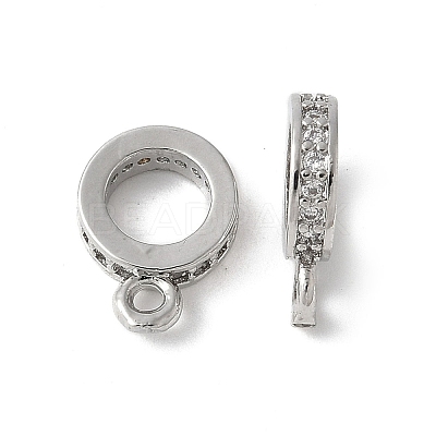 Brass Micro Pave Cubic Zirconia Tube Bails KK-D324-33P-1