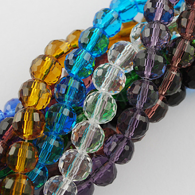 Transparent Glass Bead Strands GLAA-R095-8mm-M-1