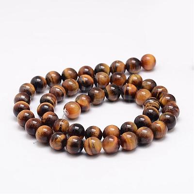 Natural Tiger Eye Bead Strands G-K153-B39-8mm-AB-1