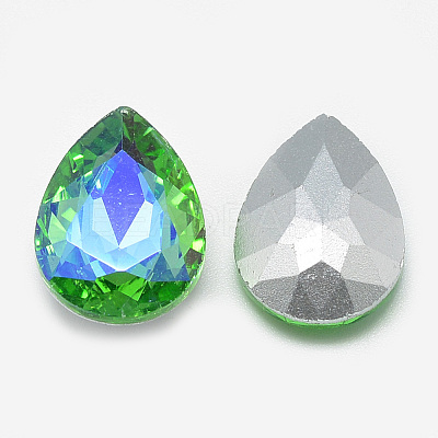 Pointed Back Glass Rhinestone Cabochons RGLA-T017-18x25mm-06-1