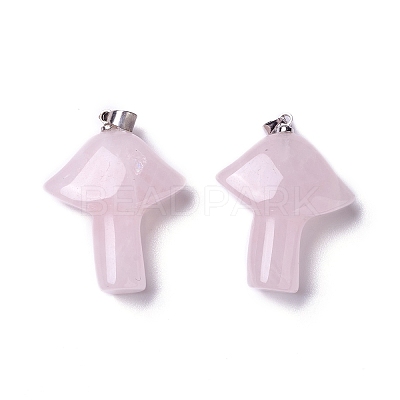 Natural Rose Quartz Pendants G-B035-01B-1