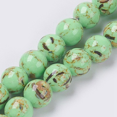 Sea Shell and Synthetic Turquoise Assembled Beads Strands G-G758-02-4mm-1