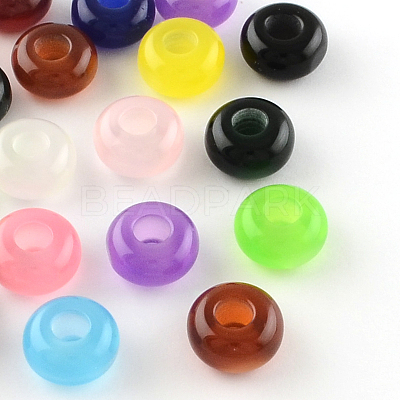 Imitation Cat Eye Resin European Beads RPDL-S001-M-1