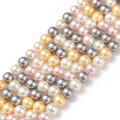 Shell Pearl Bead Strands BSHE-L017-17-1