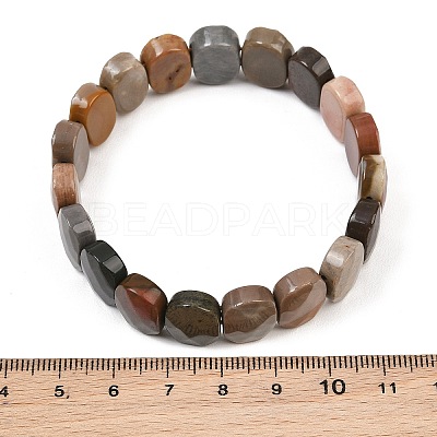 Natural Ocean Jasper Oval Beaded Stretch Bracelet G-E010-01-15-1