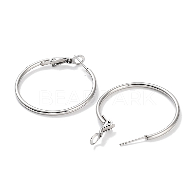 Non-Tarnish Ring 304 Stainless Steel Hoop Earrings for Women Men EJEW-B049-02B-P-1