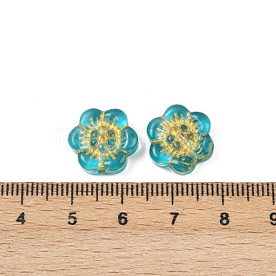 Baking Paint and Golden Metal Enlaced Glass Beads DGLA-T004-10H-1
