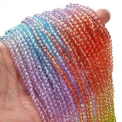 Transparent Painted Glass Beads Strands DGLA-A034-T3mm-A12-1