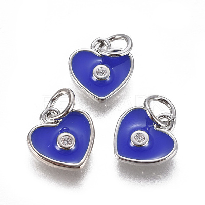 Brass Micro Pave Cubic Zirconia Pendants ZIRC-I026-06P-1