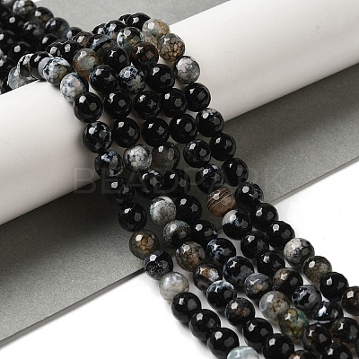 Dyed & Heated Natural Fire Crackle Agate Beads Strands G-P539-B01-10-1