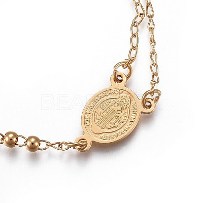 201 Stainless Steel Charm Bracelets BJEW-P258-15G-1