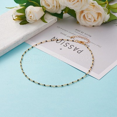 Faceted Round Natural Spinel Beaded Necklaces NJEW-JN03215-01-1