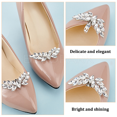 8Pcs 4 Styles Alloy Rhinestone Shoe Decoration FIND-GO0002-26-1