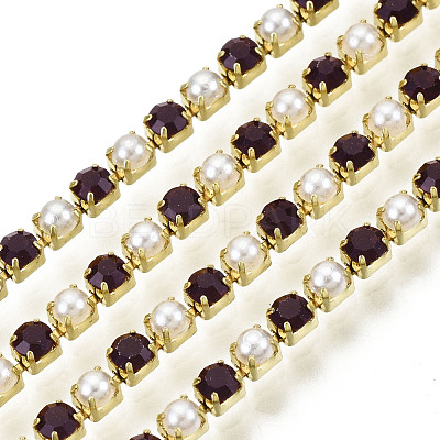 Brass Rhinestone Strass Chains CHC-N017-001A-A10-1