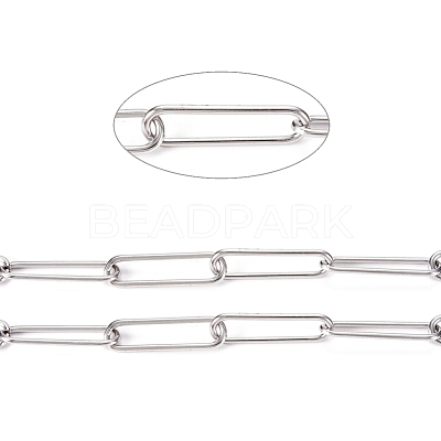 Tarnish Resistant 304 Stainless Steel Paperclip Chains CHS-L022-02C-1