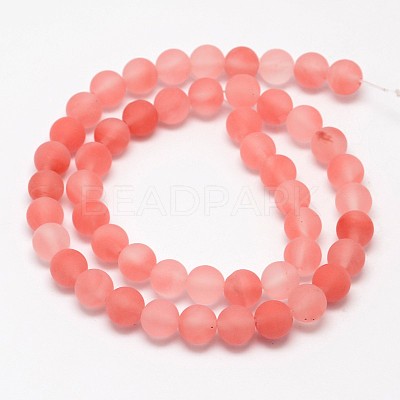 Cherry Quartz Glass Beads Strands G-D684-10mm-1