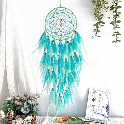 Woven Web/Net with Feather Hanging Ornaments PW-WG9FB90-01-1