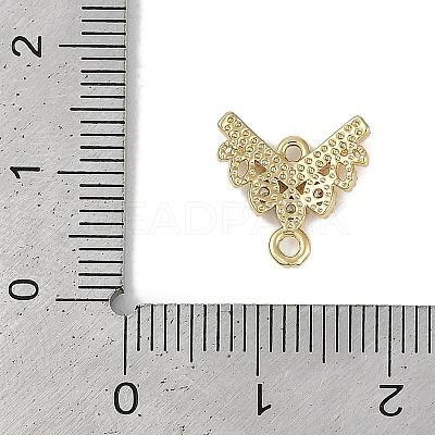 Brass Clear Cubic Zirconia V Shaped Connector Charms KK-I719-04G-1