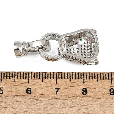 Brass Micro Pave Cubic Zirconia Fold Over Clasps ZIRC-L062-K01-P-1-1